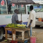 Street vendor at the bus station